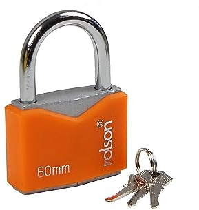 Rolson 60mm Iron Padlock with 3 Keys and Protective Jacket 66548