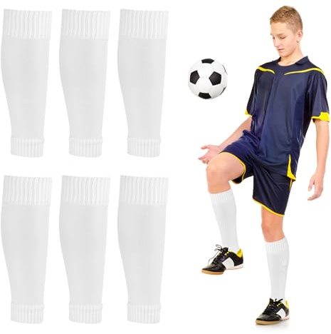 Peaken Football Sock Sleeve, 3 Pair Team Leg Sock Black Sock Sleeve Football for Football Running or Training Beginner