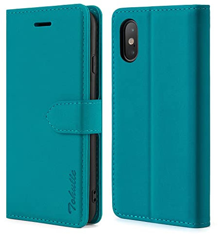 TOHULLE Case for iPhone XS Max, Premium PU Leather Wallet Case with Card Holder Kickstand Magnetic Closure Shockproof Flip Folio Case Cover for iPhone XS Max (6.5 Inch) - Blue