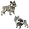 Art-Dog Unikate Silber Hund Anstecknadel - Versilbert Handmade - Broschen Frauen - Lustige Pins - Silber Brosche Schmuck - Französische Bulldogge I – 2,1x2,1x3cm