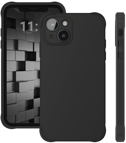 ELEVAVIDA Handyhülle für iPhone 14 schwarz matt mit Kameraschutz und Aufprallschutzkanten - stoßfeste, Kratzfeste Schutzhülle für Apple iPhone 14 Slim case - Anti-Fingerabdruck