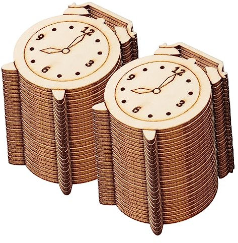 TOYANDONA 5packungen Holz-uhren-ausschnitte Diy Handwerk Für Junge Mädchen Mit Handbemalten Holz-scheiben Für Bastelprojekte Und Dekorationen