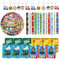 Zug Party Mitgebsel,Zug Geburtstagsparty-Zubehör ,86 pcs Zug Party Zubehör,Enthält 12 Zug Schlüsselanhänger, 12 Slap Armbänder, 12 Geschenktüte,50pcs Aufkleber,für Dekoration, Geschenke