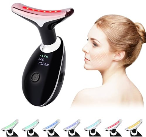 LIARTY Face Lifting Device Red Light Therapy Face Massager,3 Mode & 7 Color, 45°C for SkinTightening & Neck Lifting EMS Massage Face Toning Firming for Women