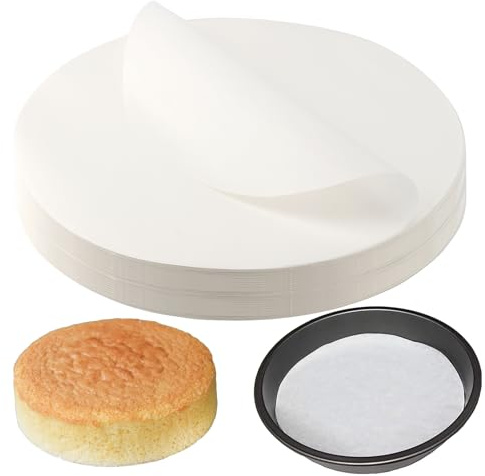 CHUIFAI 300 Blätter Backpapier Rund 30 cm, Weiß Antihaft Backpapier Zuschnitte Rund Wachspapier, Runde Pergamentpapier zum Backen Kuchen, Pizza, Grill