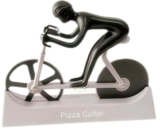 KUONIIY Cortadores de pizza, cortador de pizza para bicicleta, doble acero inoxidable, cuchillas superafiladas con revestimiento antiadherente, color morado