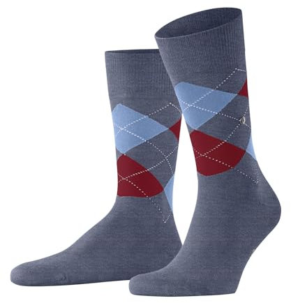 Burlington Herren Socken King M So Baumwolle gemustert 1 Paar, Blau Blue/Blue 6661, 40-46