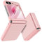 Doeshine for Samsung Galaxy Z Flip 6 / Flip 7 FE Case with Back Screen Protector & Hinge Protection, Slim Fit Stylish Texture Non-Slip Hard Shockproof Protective Cover for Galaxy Z Flip 6 (Pink)