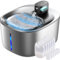 Batteriebetriebener Katzentrinkbrunnen Kabellos mit Bewegungsmelder aus Edelstahl Trinkbrunnen für Katzen mit Sensor, FEELNEEDY 4L Katzenbrunnen Ohne Strom Leiser mit 6 Filter+12 Schwämme-INOX