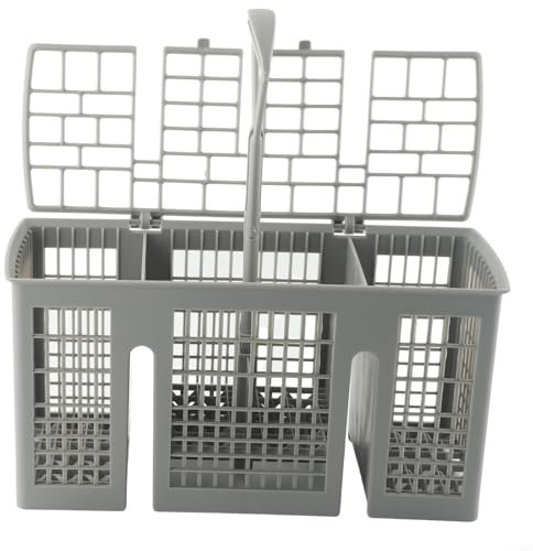 Gettimore Dishwasher Cutlery Basket For Bosch For Siemens For Neff For Constructa Grey Plastic 6 Compartments With Cover
