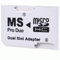 TECHZOCO Adaptador Micro SD a Memory Stick Pro Duo Dual, Conversor Micro SD a Memory Stick Pro Duo, Convertidor de Tarjeta Micro SD a Memory Stick Pro Duo, Compatible con Tarjetas hasta 64 GB