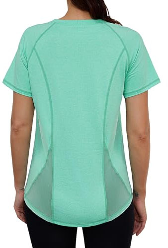 Terecey Sport Tshirt Damen, Sportshirt Kurzarmshirt WorkoutTops Funktionsshirt Atmungsaktiv Laufshirt Fitness für Lässig Laufen Yoga Gym - 3XL