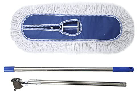 Fregona de tela Oxford Rotación de 360 grados Limpieza de suelos Reutilizables Almohadillas lavables para madera dura, plástico, laminado, limpieza de azulejos (【Whole Mop】Iron 90cm)