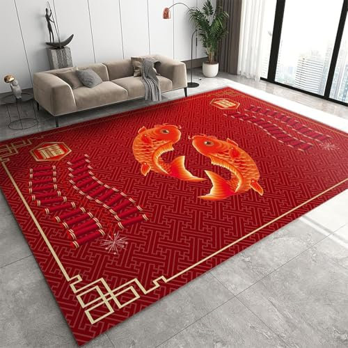 Tapis Chambre Tapis De Salon Style Chinois 40 X 60 Cm 3D Tapis pour Enfants Tapis De Cuisine Tapis Antidérapant Intérieur Moelleux pour Salon Chambre -48226337407489