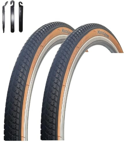 2 x maxxi4you HY 136 Fahrradreifen Schwarz/Braun 47-622 (28 x 1,75) inkl. maxxi4you Reifenheber