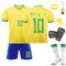 Ensemble maillot de football pour enfants, n° 10, maillot d'entraînement de football, maillot de football à domicile/extérieur, pour garçons, fans, maillots de football, shorts, chaussettes