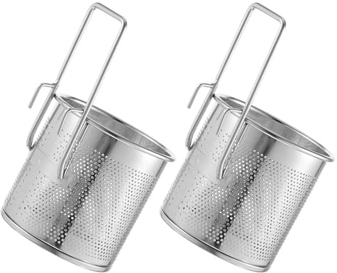 ARTIBETTER 2 pezzi Colino in Acciaio Inox con Manico e Gancio Doppio Cestello per Cottura Pasta Scolapasta per Pentola Calda Rete Fine Multiuso per Noodles Verdure e Dumplings Facile da
