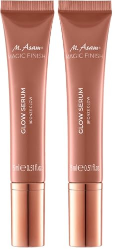 M. Asam MAGIC FINISH Glow Serum Highlighter Bronze Glow (15ml) – Schimmerndes Wangen Make-up mit Hyaluronsäure, Für strahlende Haut, Face serum mit Highlighter-Effekt, Vegan (Packung mit 2)