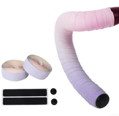 Nastro per manubrio da ciclismo, antiscivolo, ammortizzante, per bici da strada, allenamento pendolari (viola rosa)