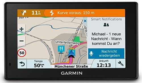 Garmin Drive Smart 51 LMT-D CE Navigationsgerät, Zentraleuropa Karte, lebenslang Kartenupdates und Verkehrsinfos, Smart Notifications, 5 Zoll (12,7 cm) Touchdisplay, 010-01680-23 Schwarz