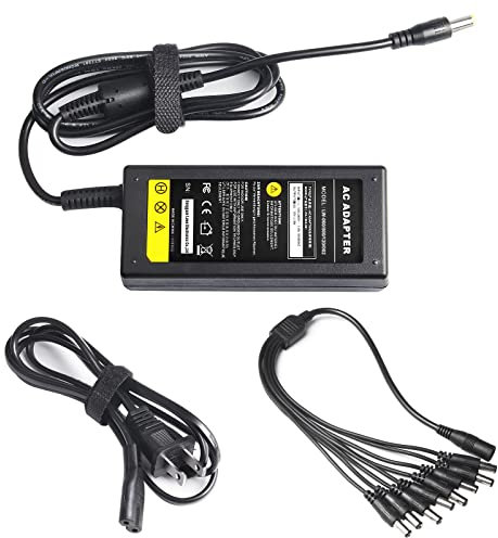 8-Way CCTV Camera Power Splitter-Security Camera Power Adapter-LED Driver Lighting Transformer DC Converter-Flexible LED Tape Strip Light AC DC Power Supply 12V 5A 60W