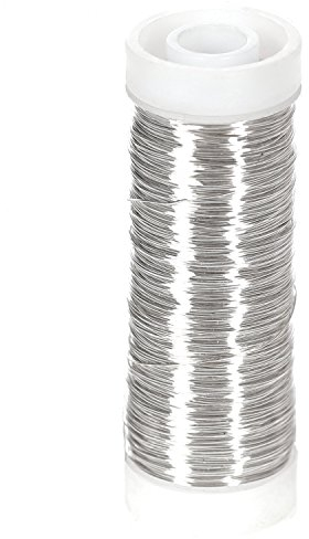 Bütic Draht - Bindedraht - Wickeldraht - Basteldraht 0,50mm Ø - 50m, Farbe:Silber