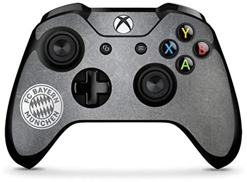 DeinDesign Skin kompatibel mit Microsoft Xbox One X Controller Folie Sticker Beton FC Bayern München FCB