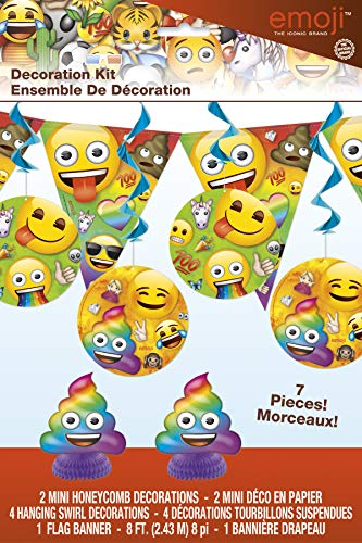 Regenbogen-Spaß-Emoji-Dekorationssatz - 7er Satz