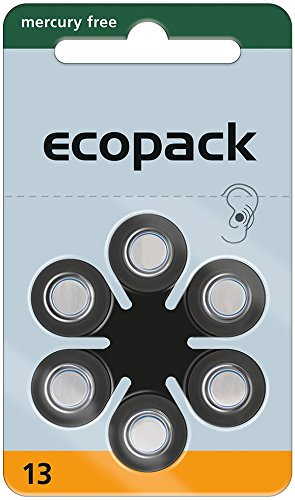 Ecopack Zink Luft Hörgerätebatterie 10 13 312 675 (120x Typ 13 orange)