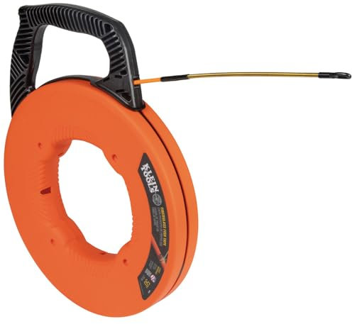 KLEIN TOOLS Fiberglas-Einziehband mit Spiralführungskopf aus Stahl, 15,2 m, Orange / Schwarz