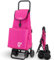 GARMOL Carro de la Compra Térmico Plegable 55 Litros | Bolsillo Térmico Interior de 11 Litros | Carro de la Compra 4 Ruedas Gran Capacidad Abatible| Carrito Compra Plegable Color Fucsia