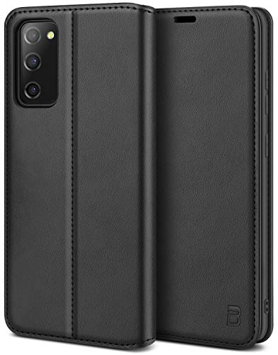 BEZ Handyhülle für Samsung Galaxy S20 FE Hülle, Premium Tasche Kompatibel für Samsung S20 FE 5G, Tasche Case Schutzhüllen aus Klappetui mit Kreditkartenhaltern, Ständer, Magnetverschluss, Schwarz