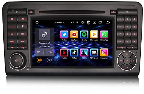 8 Kern Android 14 Autoradio Carplay mit DVD-Player für Mercedes Benz Klasse ML/GL W164 X164 Kabelloses Carplay Android Auto Bluetooth WiFi OPS Canbus 7 Zoll Touchscreen Navi SWC A2DP 4GB 64GB