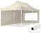 TOOLPORT 3x6m Faltpavillon Pavillon Partyzelt Gazebo Stahl 30mm, 2 Seitenteile, Panoramafenster, Creme