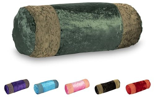 Aga's Own Nackenrolle – Memory Foam Kissen – Ergonomisch gestaltet für Kopf, Nacken, Rücken – Hypoallergenes Kissen – Gefüllt mit Baumwolle – Unterstützung zum Schlafen (DunkelGrün)