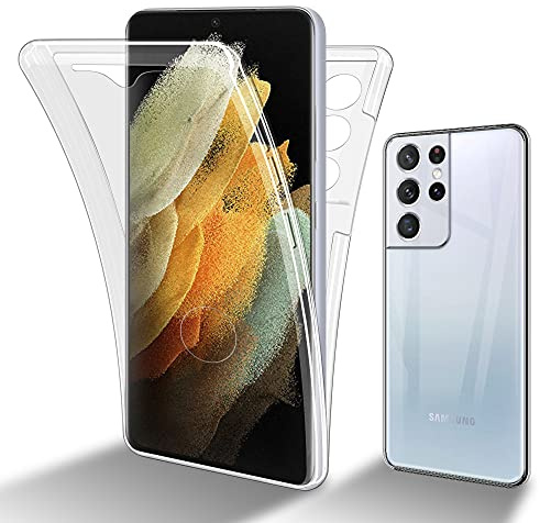 Cadorabo Hülle kompatibel mit Samsung Galaxy S21 Ultra Schutzhülle TPU Silikon Case 360 Slim Kratzfest Weiche Gummi mit Rundumschutz Case Hülle für Galaxy S21 Ultra in Transparent