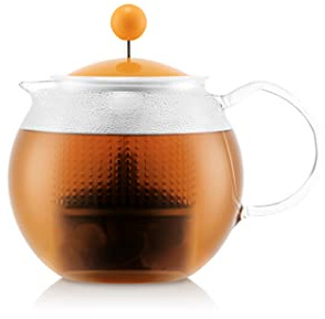 BODUM Assam 1823-449-Y21 Teapot with Glass Handle, Lid and Plastic Filter, 0.5 L
