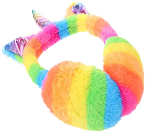 1Stück Faltbare Plüsch Einhorn Ohrenwärmer für Mädchen Winter Ohrenschützer Warmer Gehörschutz mit Winddichtem Design für Reisen und Kalte