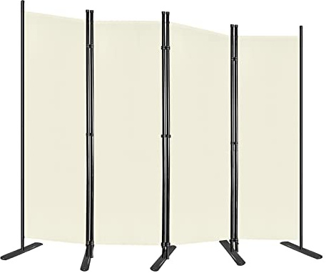 NAIZY 225 x 180cm Paravent Outdoor Raumteiler Trennwand Sichtschutzwand mit Nägel und Kabelbinder Stellwand Sichtschutz Balkon Außen, Beige