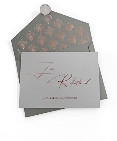 Joli Coon Karte zum Ruhestand mit Kuvert und Wachssiegel - Ruhestand Karte - Rente Karte