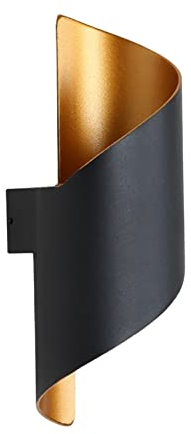 KRIPINC LED Wandleuchte Innen, Wasserdichte Ip65 Wandleuchte Aussen, Up and Down Leuchten Innen Aussen, Aluminium Wandlampe Modern für Wohnzimmer Schlafzimmer Balkon Terrasse Garten (Schwarz)
