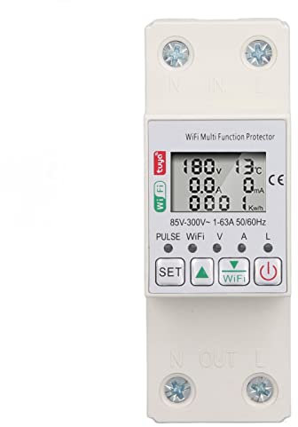 WiFi Smart Power Meter Switch Multi Function Protector with Metering for Tuya Energy Circuit Breaker