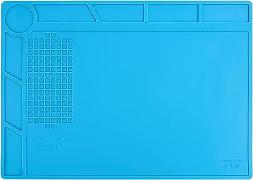 WUGU Tappetino da Lavoro in Silicone, Stuoia di Saldatura, Tappetino per Saldatura, Tappeto da Lavoro Elettronica, per Saldatura, Riparazione Elettronica (35x25cm)