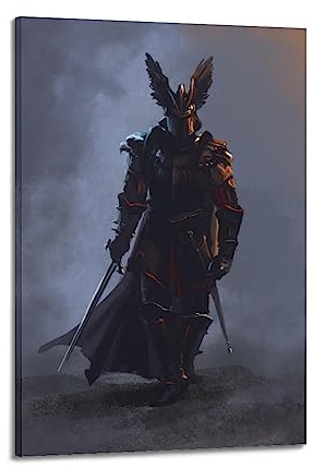 NOHF Vintage-Poster Mittelalterlicher Ritter Ciri's Nightmare Poster, Wandkunstdruck, Retro-Ästhetik, Raumdekoration, 30 x 45 cm, Rahmenstil