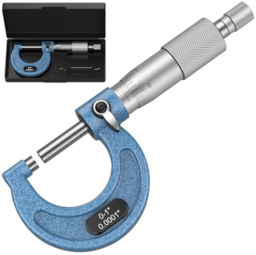 HDLNKAK Outside Micrometer, 0-1 Machinist Micrometer, 0.0001 Graduation Micrometer Set, Alloy Precision Micrometer, Machinist Tool, Micrometer Standard with Case