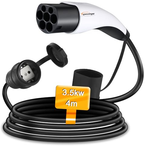 GUWIEYG Cavo Adattatore Tipo 2 a Schuko, Max 16A, 250V, Adattatore IEC 62196 a connettore Caricabatterie Schuko, Tipo 2 a Presa Europea per Moto elettriche E-Bikes 4M
