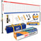 SKEERY Strapazierfähiges Volleyball-Netz-Set, Anti-Aging-Design, verstellbare Aluminiumstangen, tragbares Volleyballnetz für Garten, Gras und Strand (rot und blau)