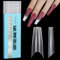 TOMICCA Capsules Ongles, 240 pcs Acrylique Ballerina Faux Ongles Transparent Pose Français Ongle, Demi-Couverture French Nail Extension Tips, Pour Les Studios De Manucure Et Diy Nail Art 12 Tailles