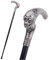 LKYLVEE Dekorativer Gehstock – Totenkopf-Gehstöcke für Herren – Ganzmetall, Gothic, Metall, Vintage, ausgefallene Gentleman-Stöcke, 93 cm lang