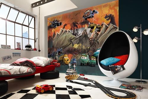 Disney Vlies Fototapete -Cars Carosaurus - Größe 300 x 250 cm - Kinderzimmer, Tapete, Kindertapete, Auto